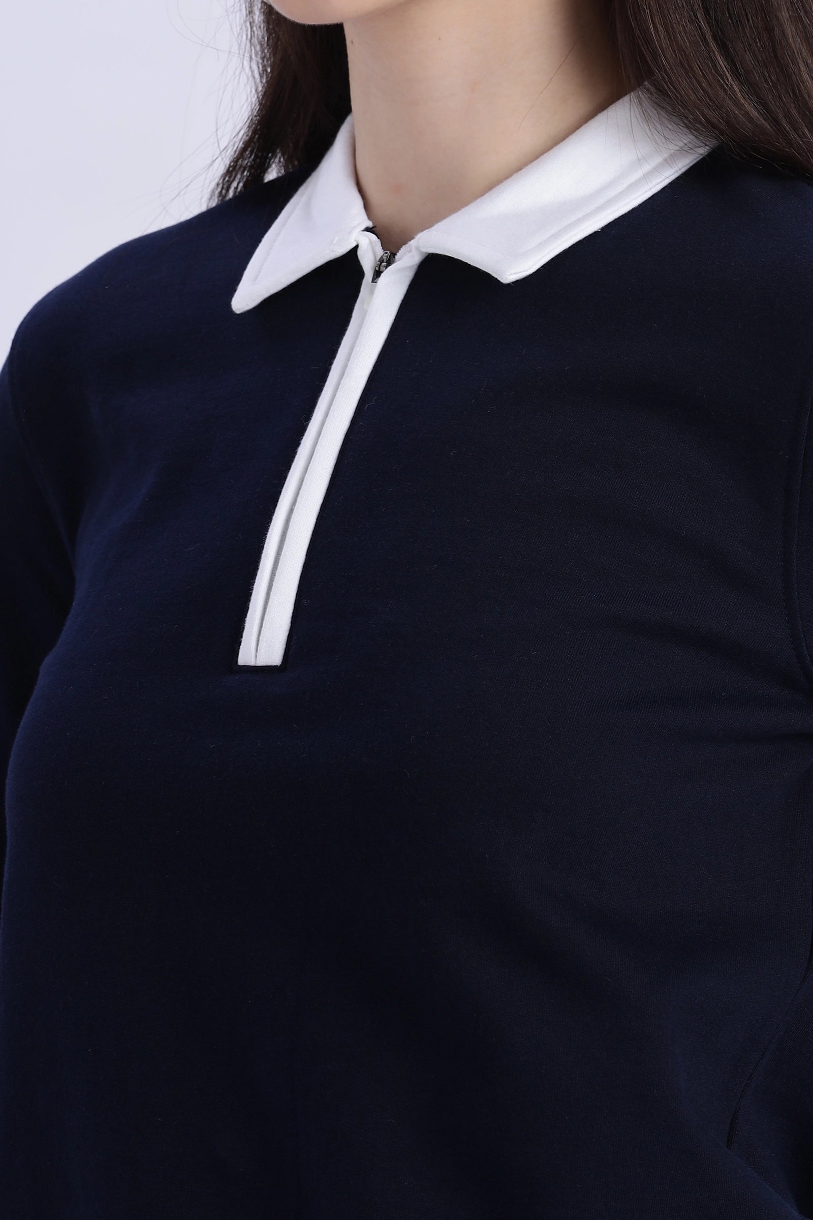 Blush Polo Zip Sweatshirt