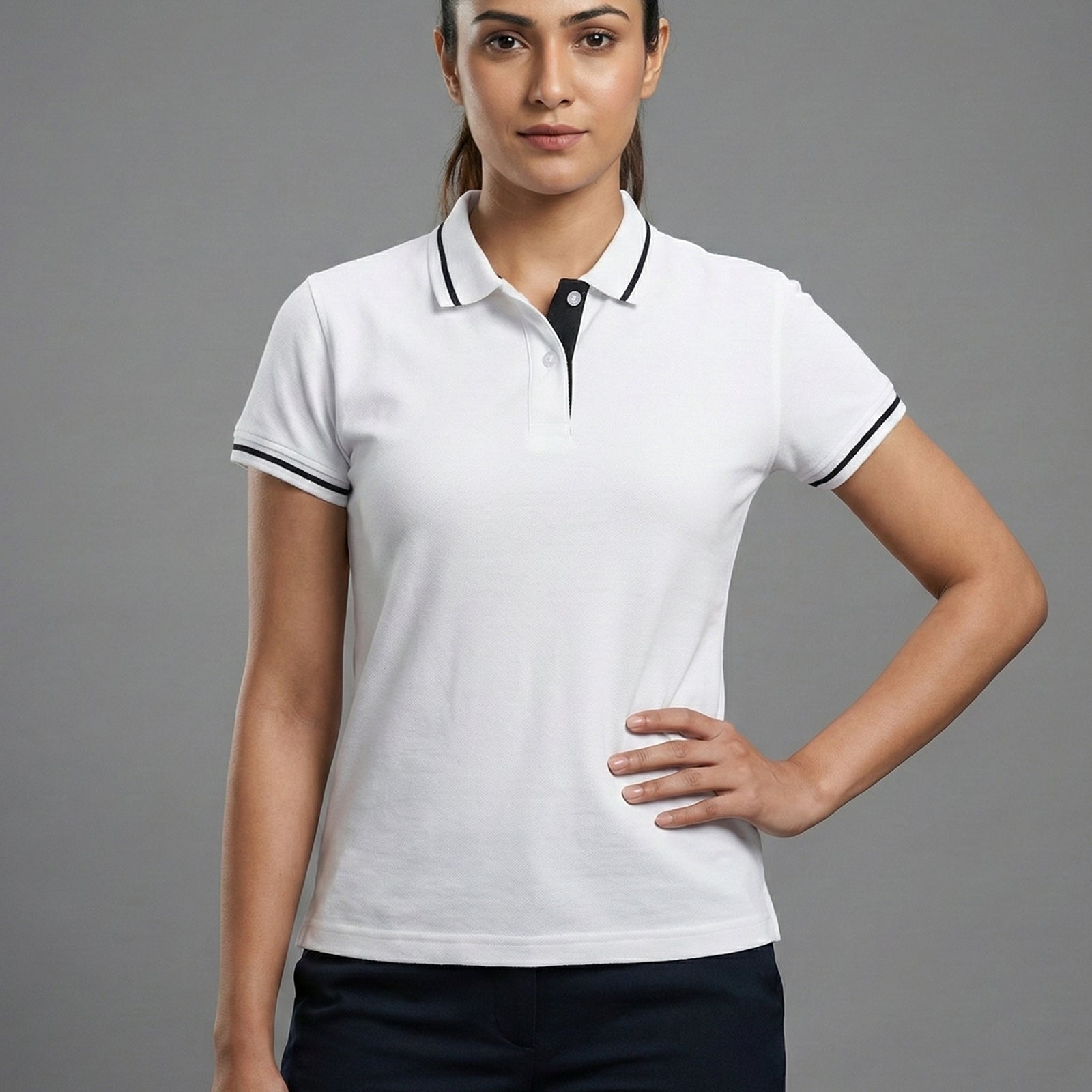 Classic Women’s White Polo T-Shirt