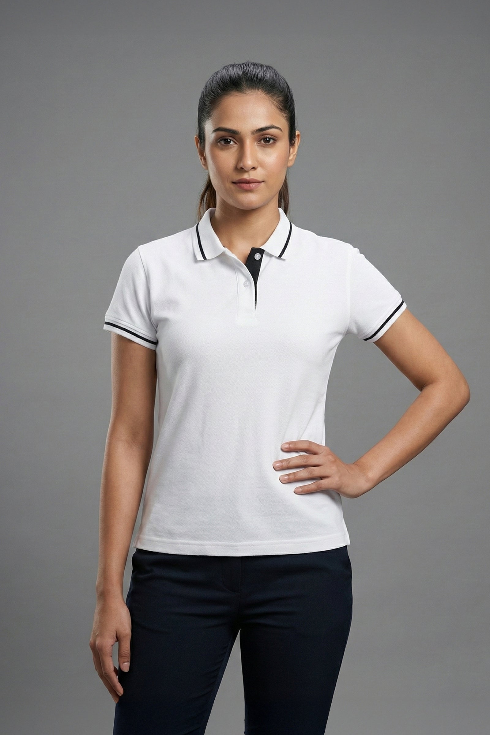 Classic Women’s White Polo T-Shirt