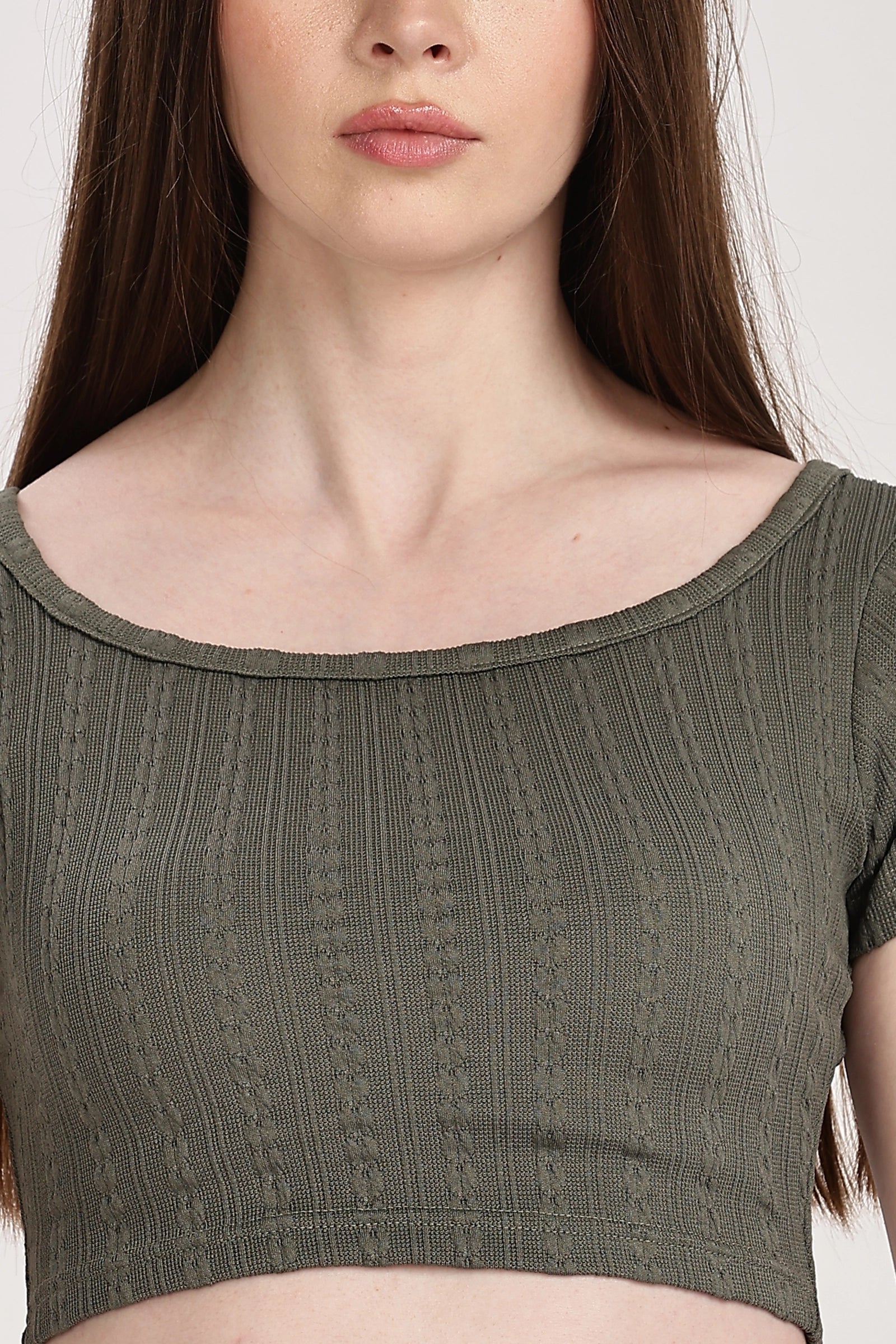 Textured Serenity Crop Blouse