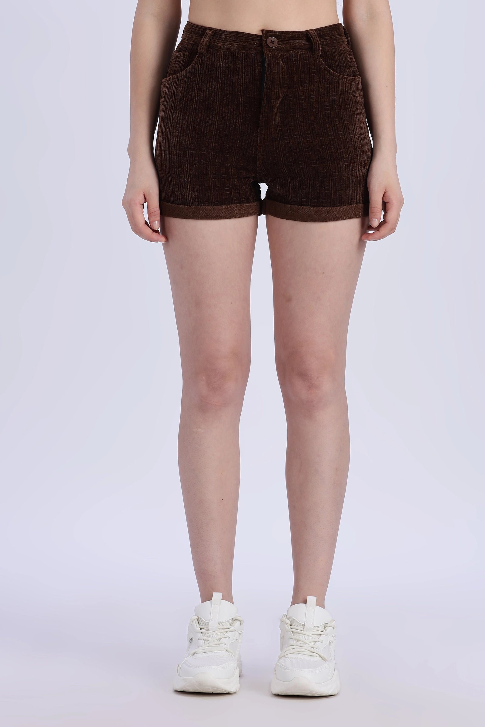 Corduroy High Waist Shorts