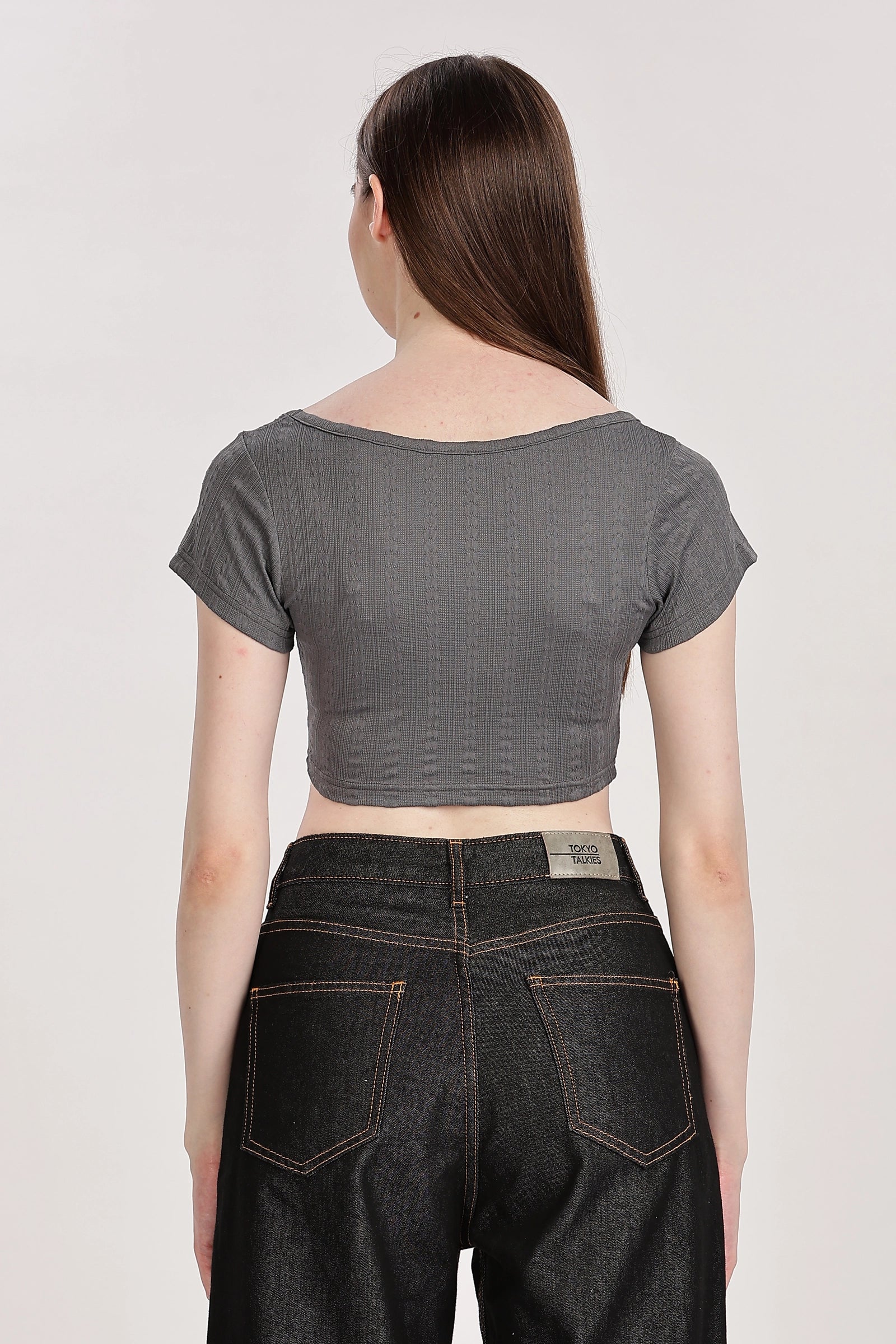 Textured Serenity Crop Blouse