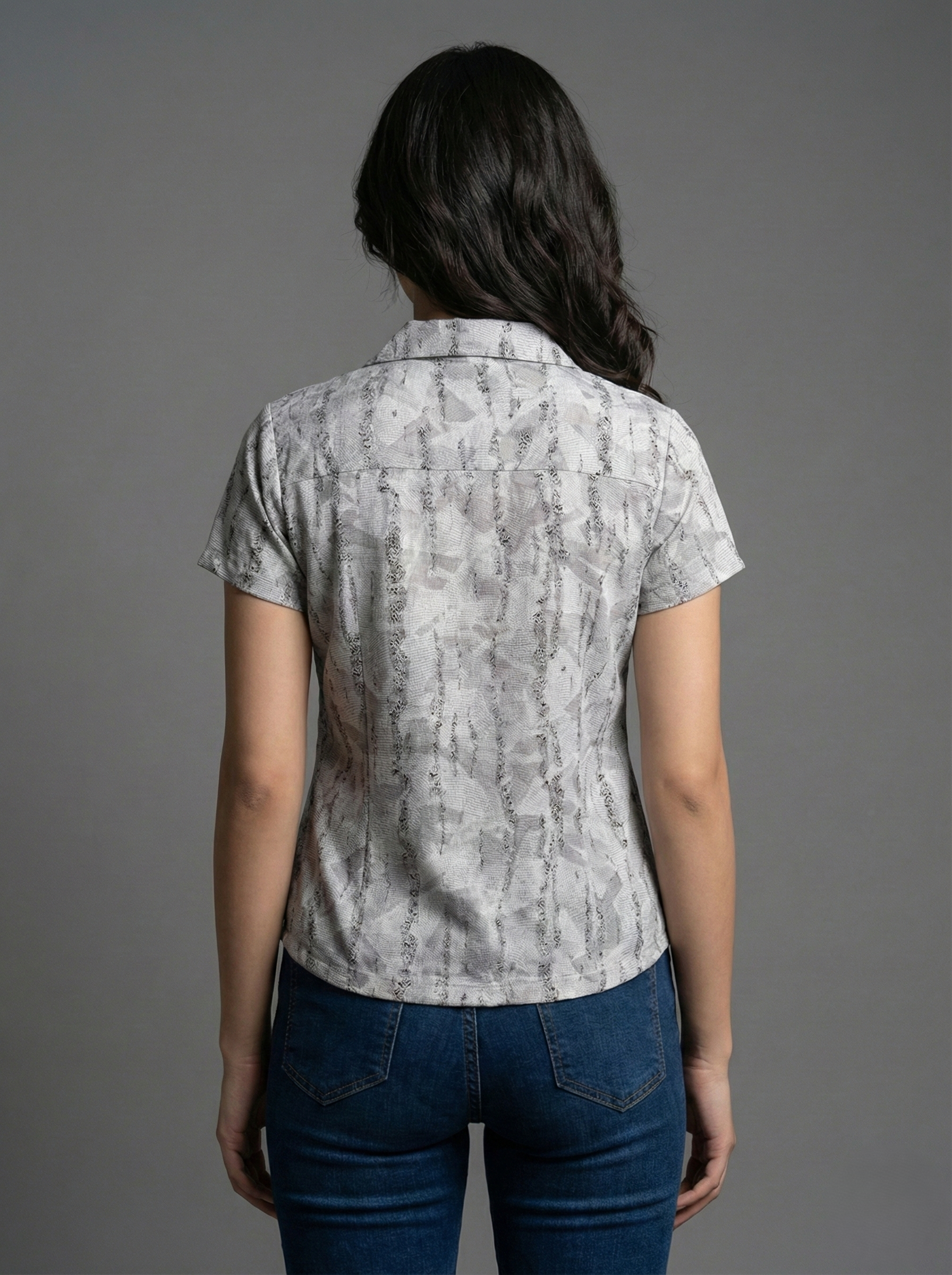 Urban Gray Typography Cuban Collar Shirt