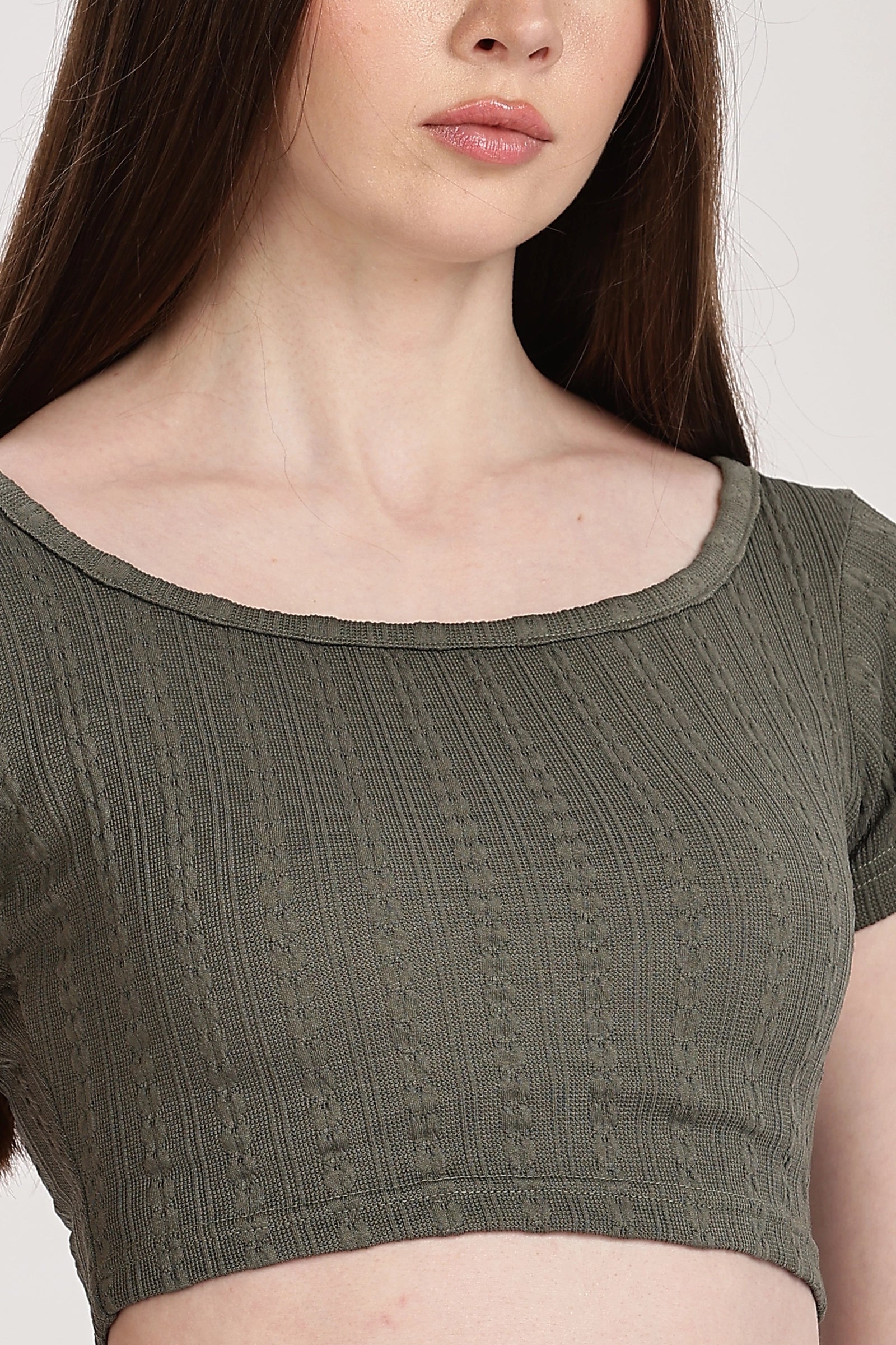 Textured Serenity Crop Blouse