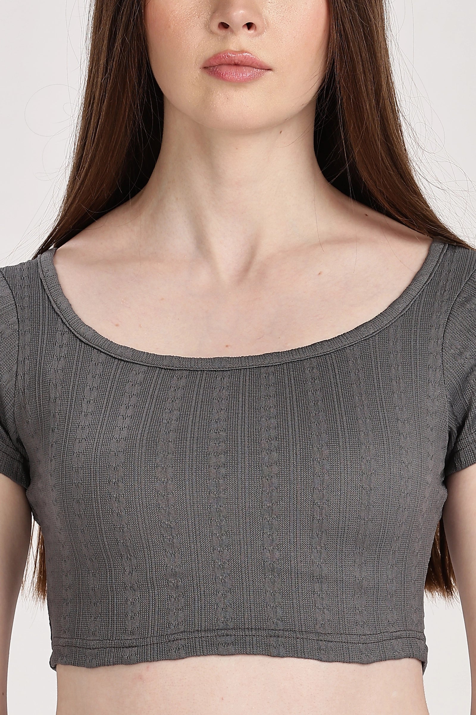 Textured Serenity Crop Blouse