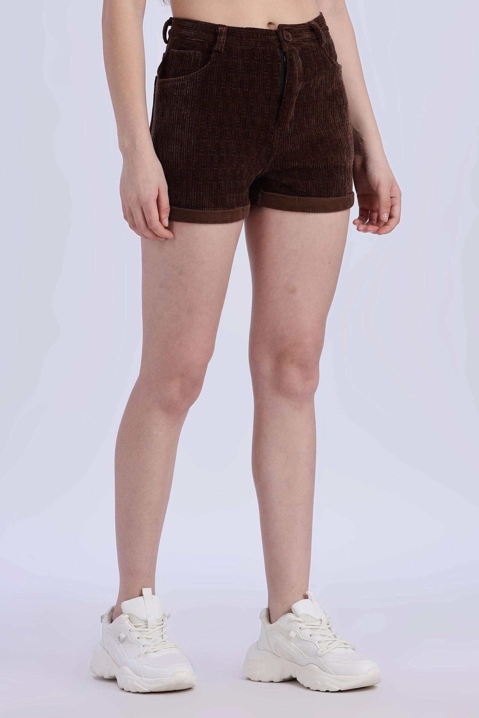 Corduroy High Waist Shorts