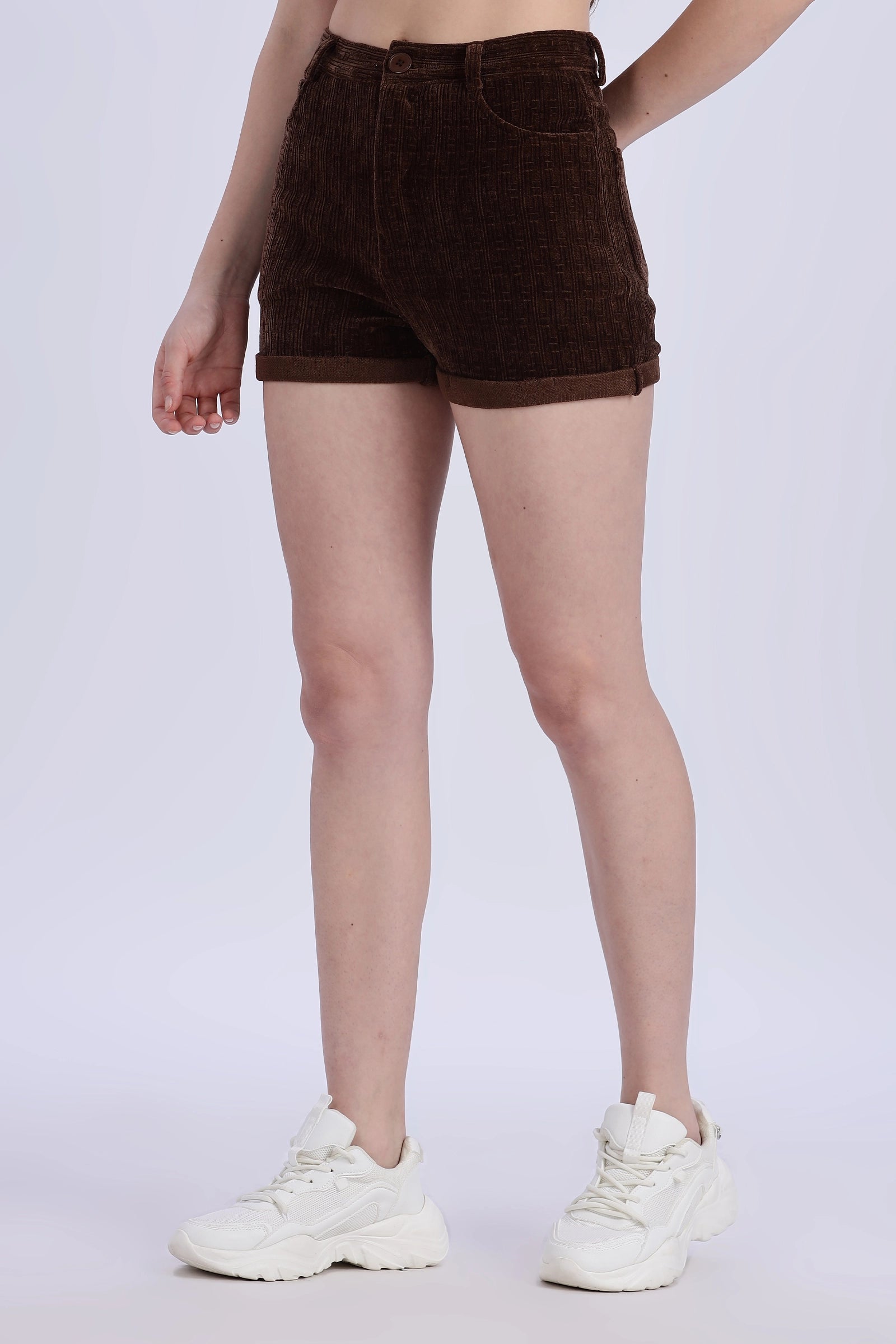 Corduroy High Waist Shorts