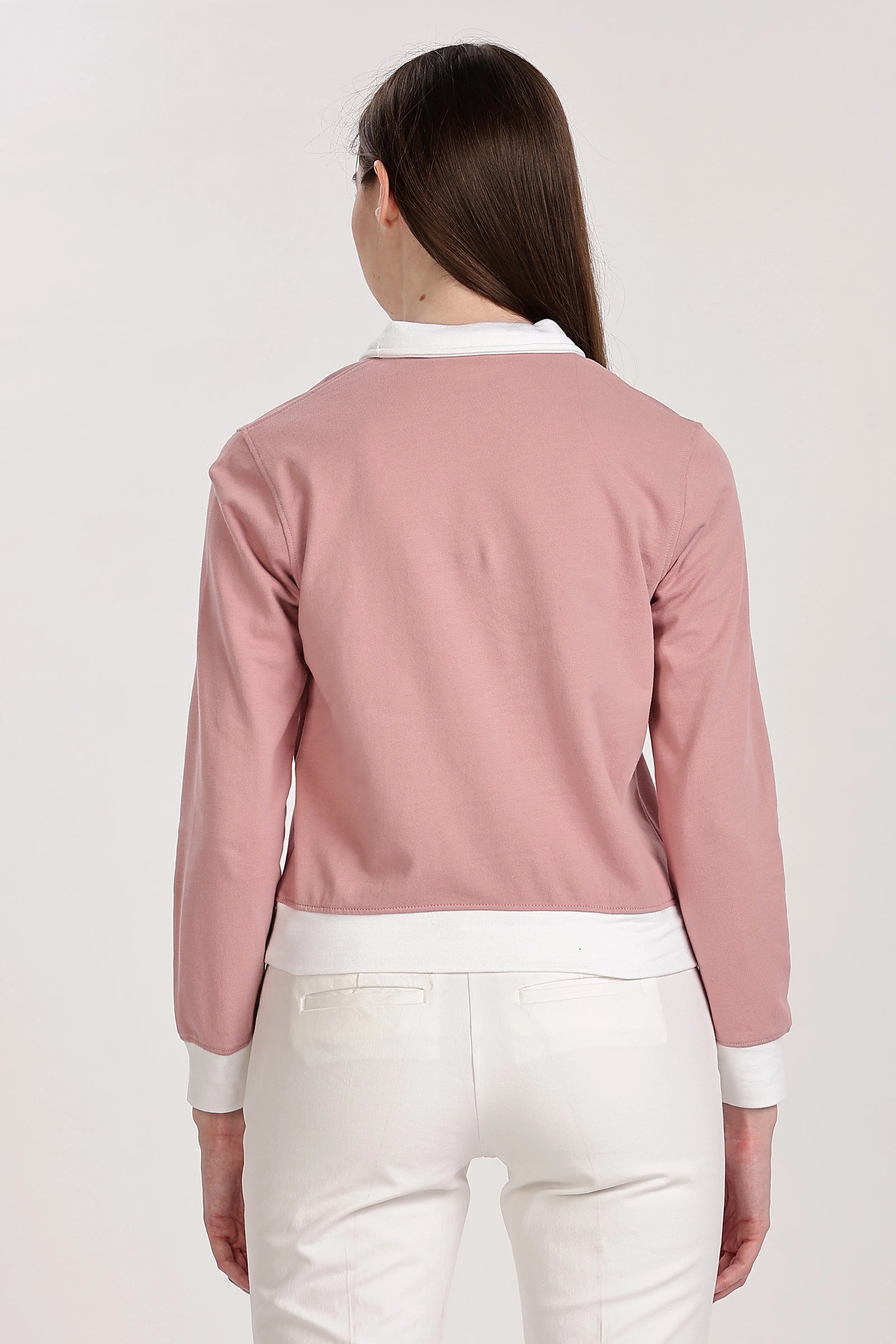 Blush Polo Zip Sweatshirt