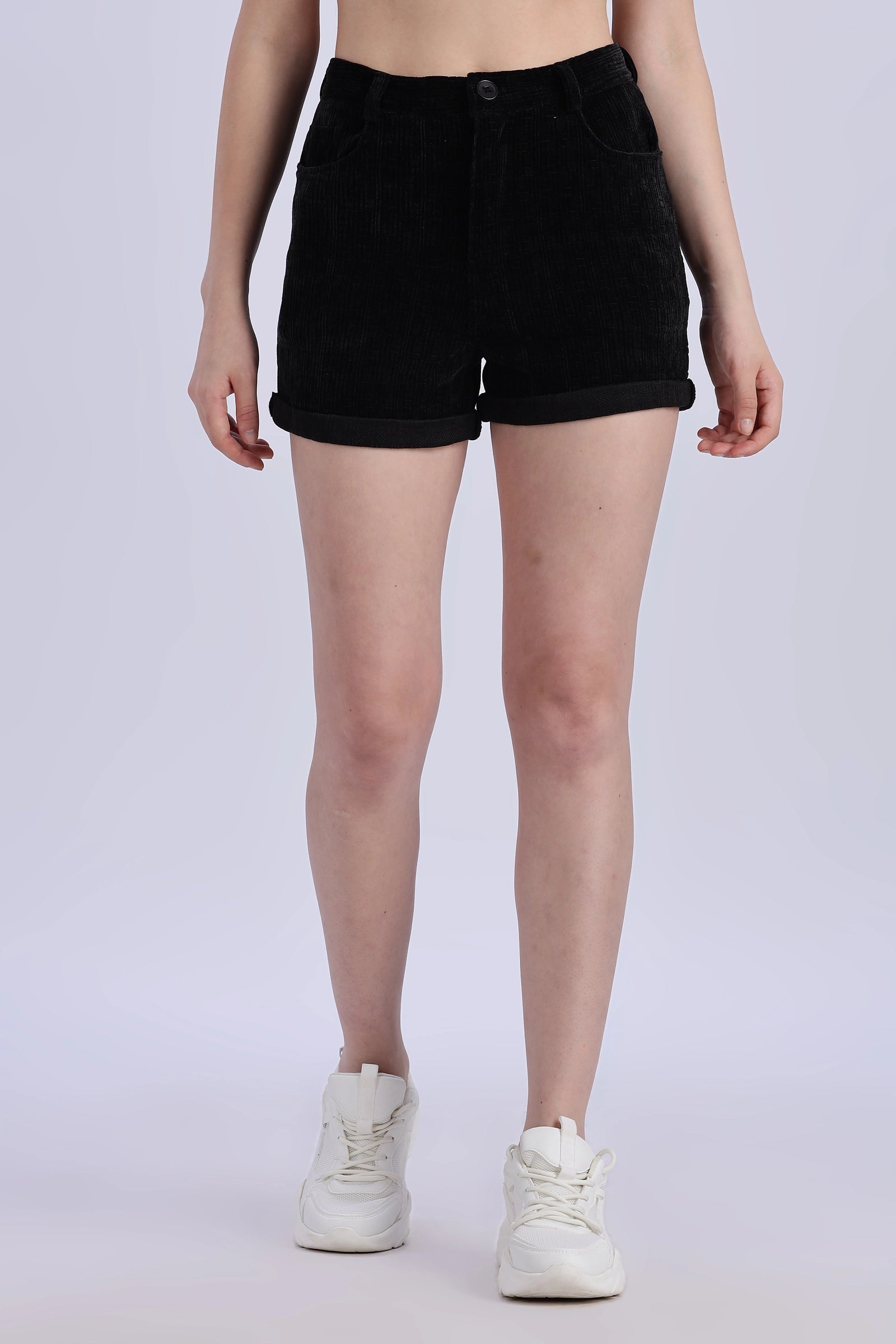 Corduroy High Waist Shorts