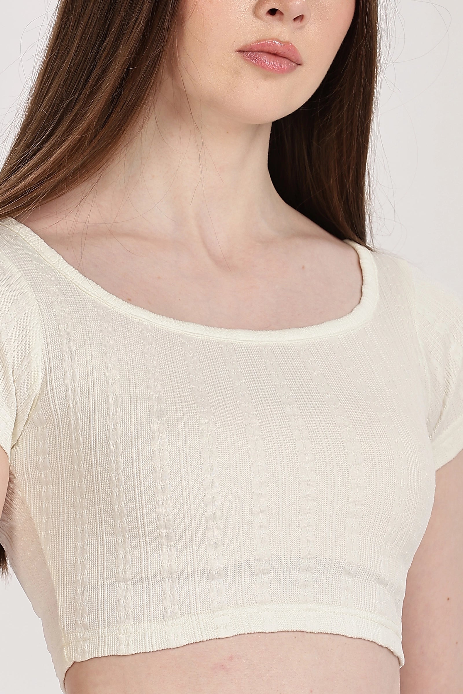 Textured Serenity Crop Blouse