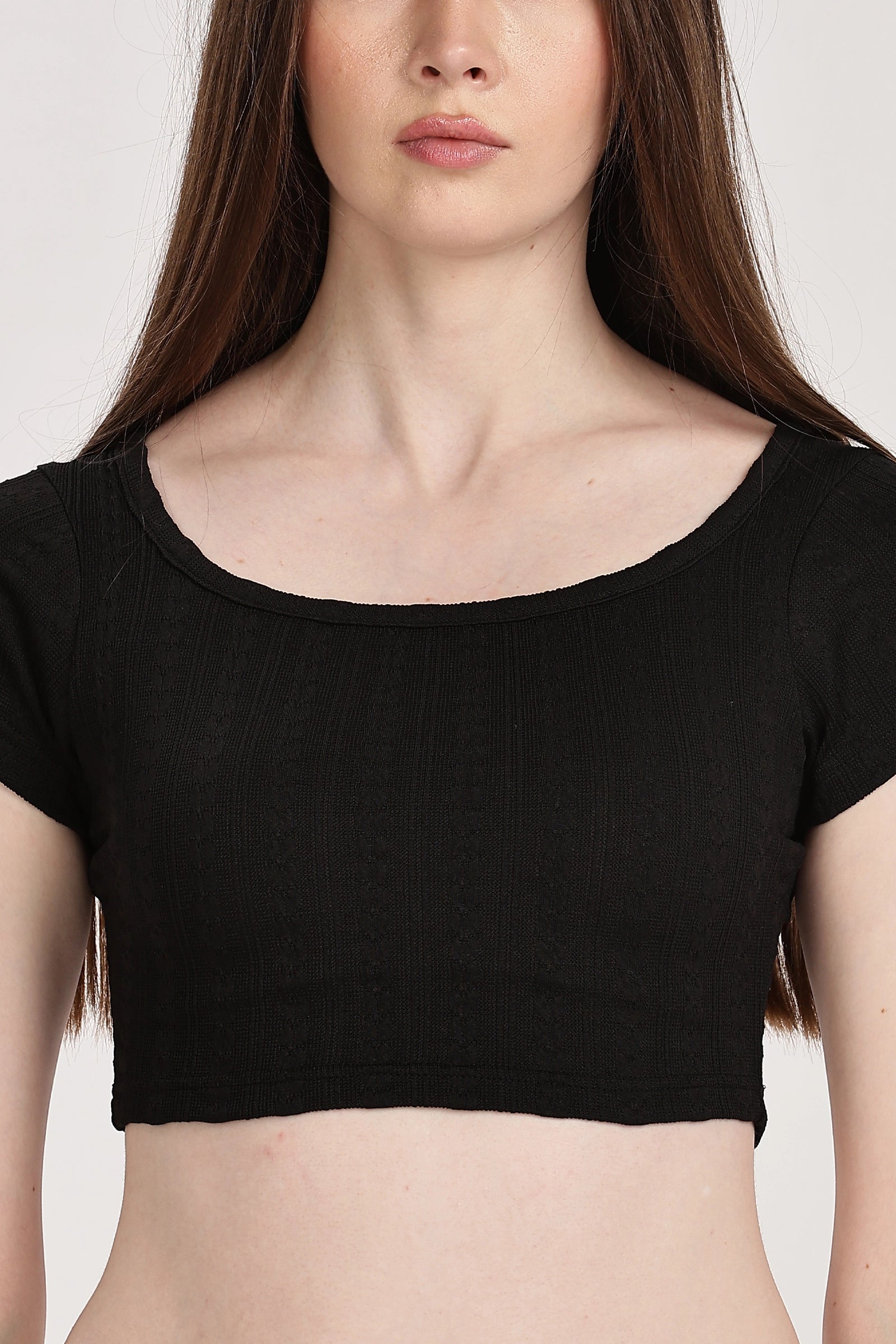 Textured Serenity Crop Blouse