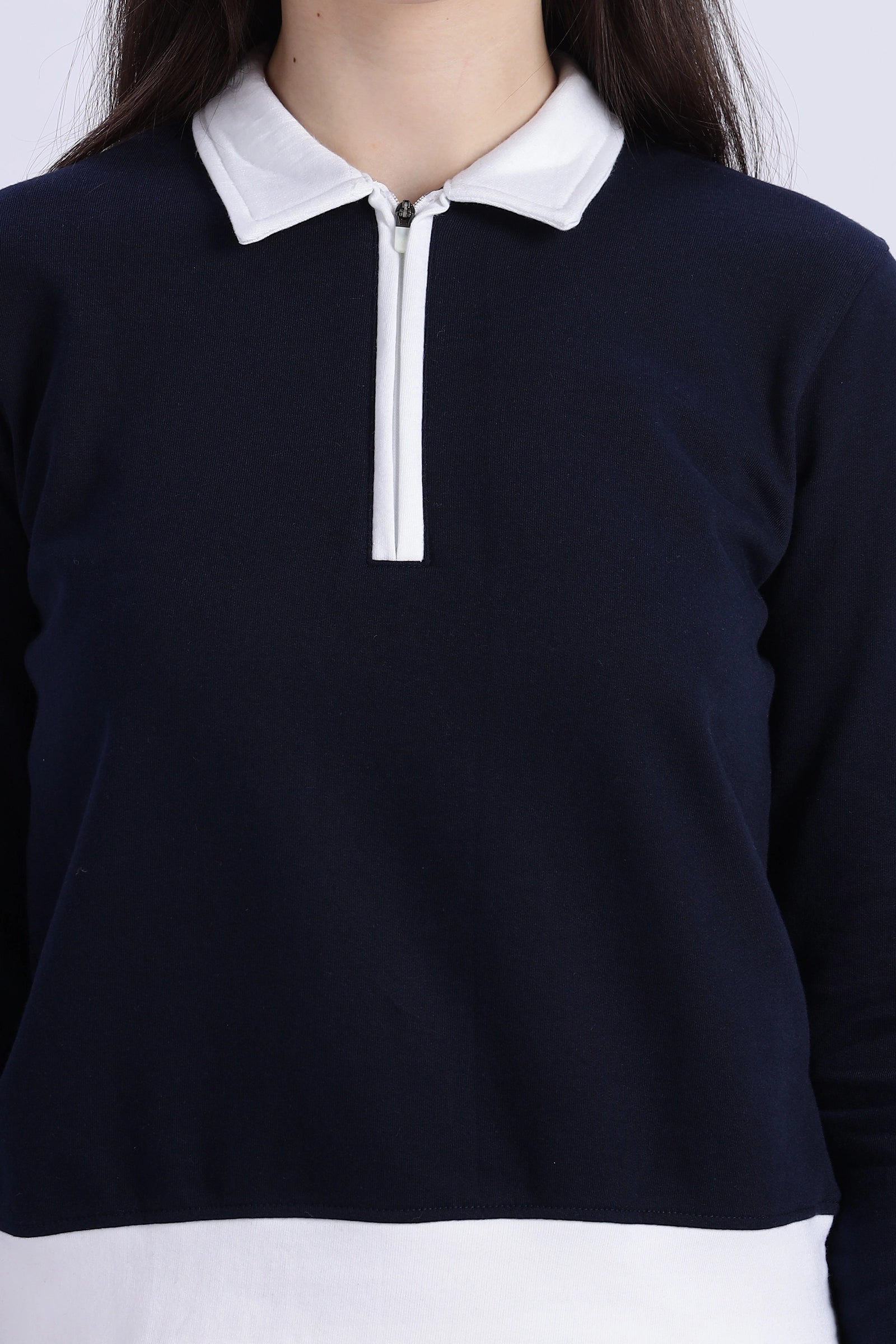Blush Polo Zip Sweatshirt