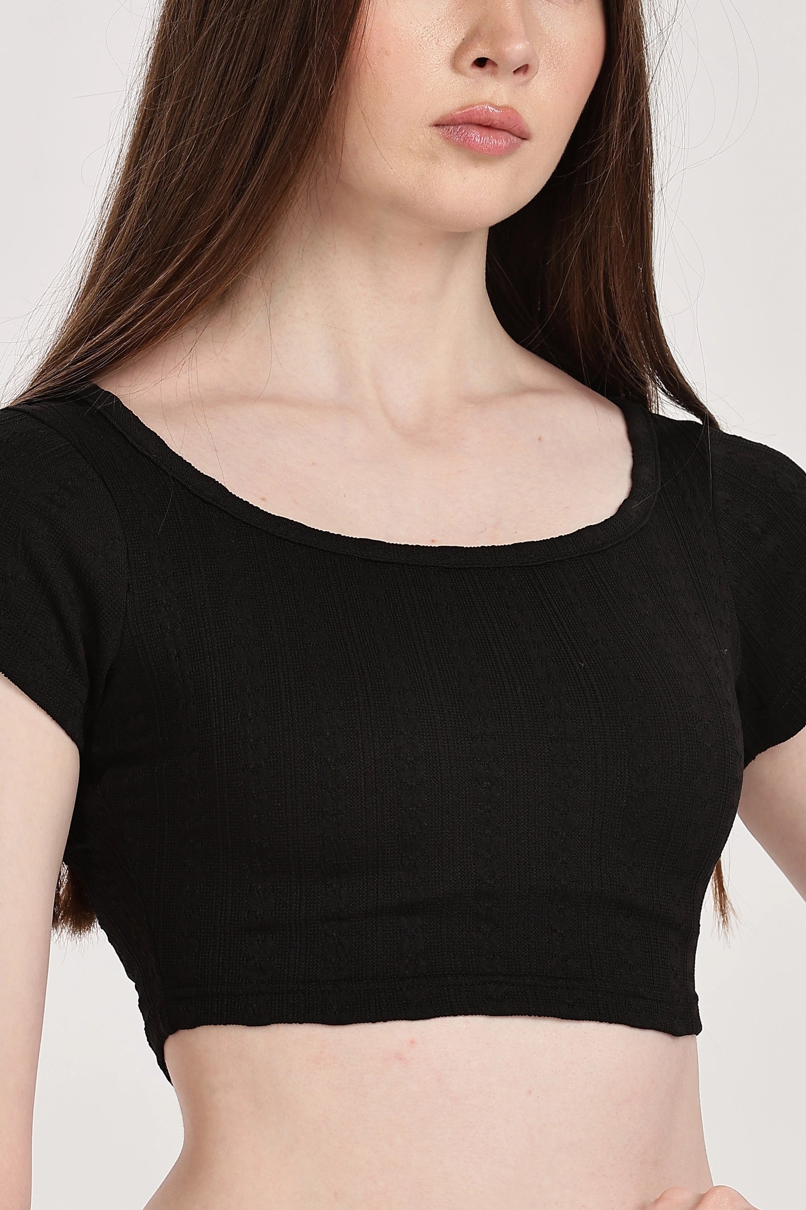 Textured Serenity Crop Blouse