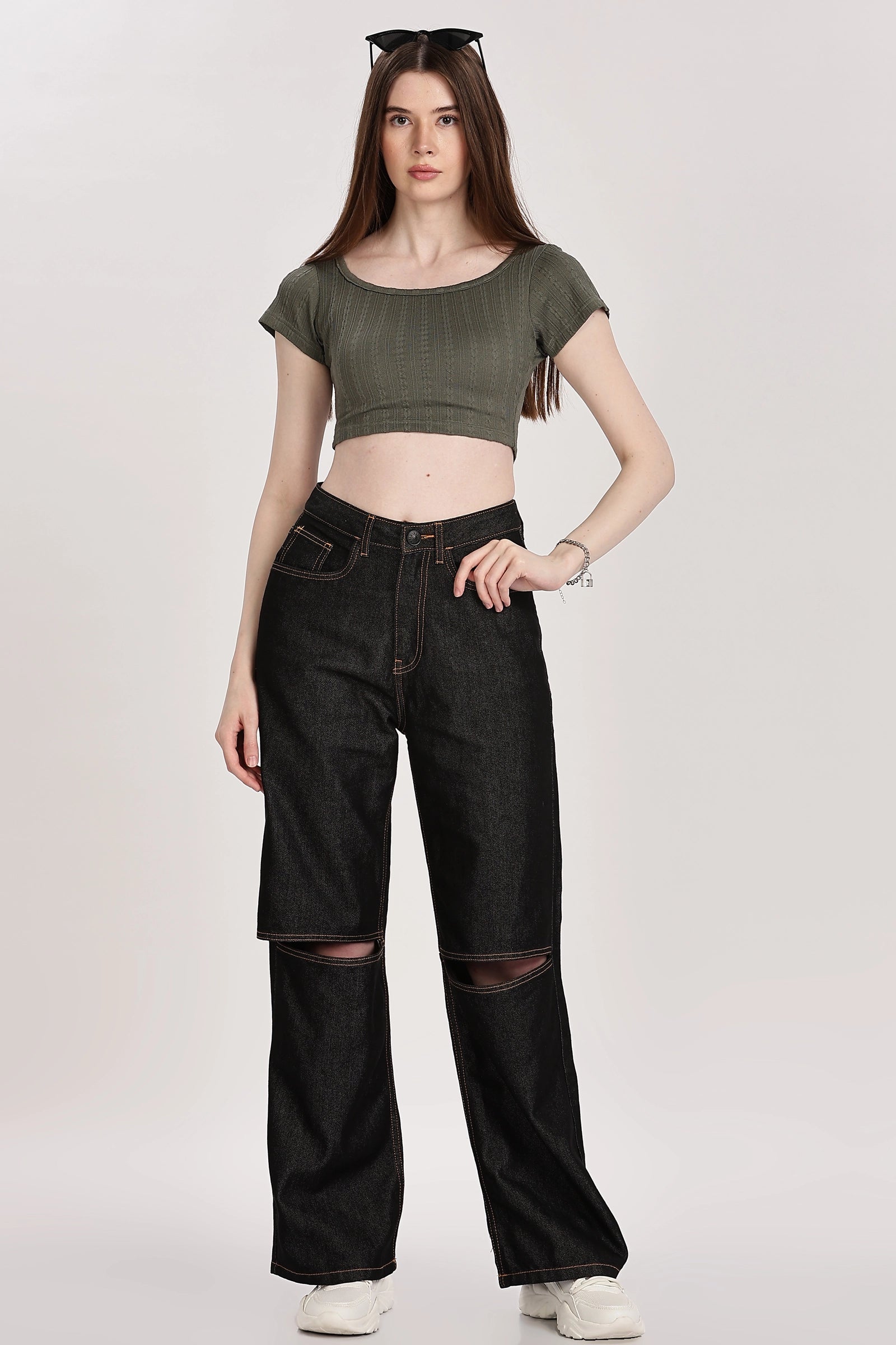 Textured Serenity Crop Blouse