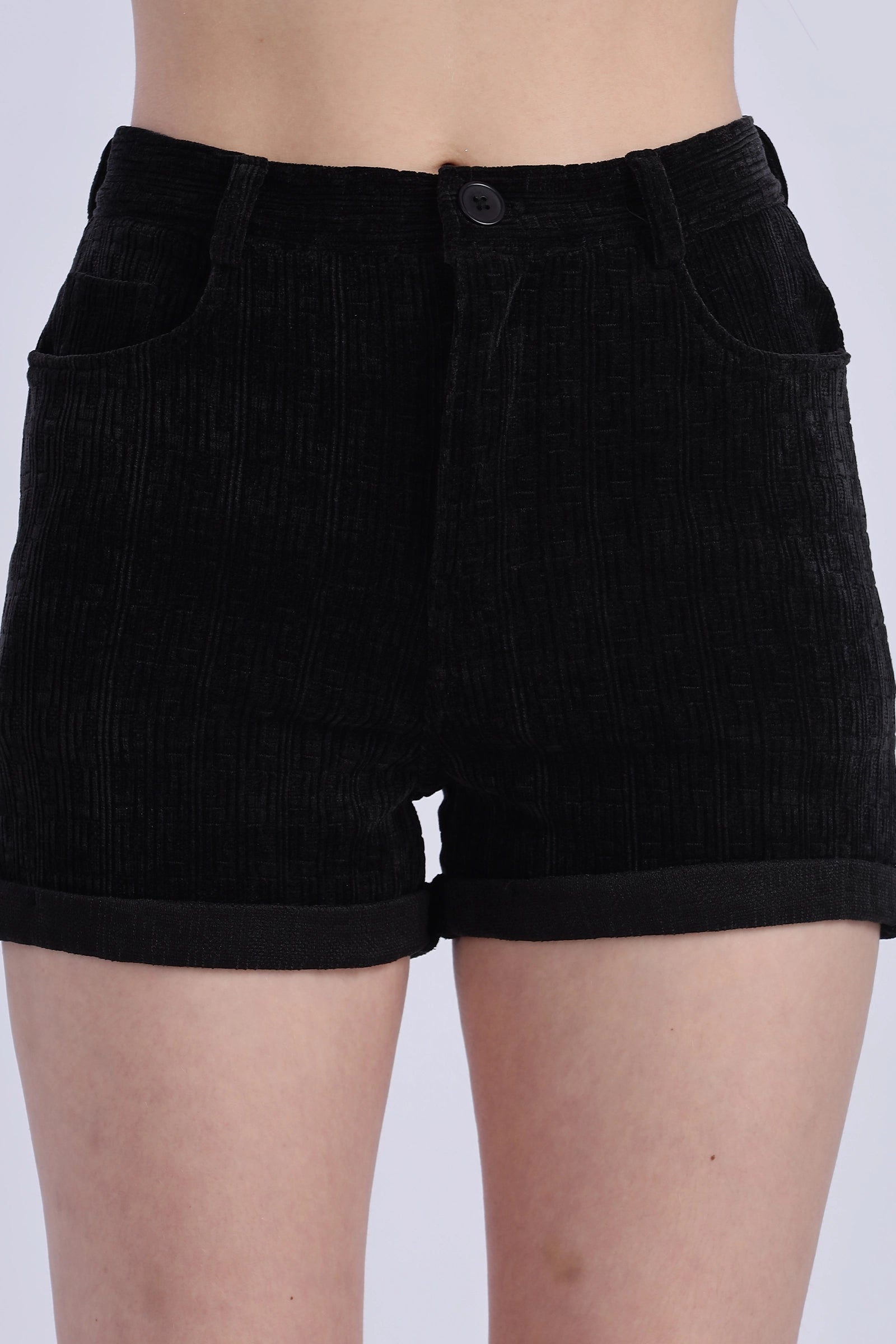 Corduroy High Waist Shorts