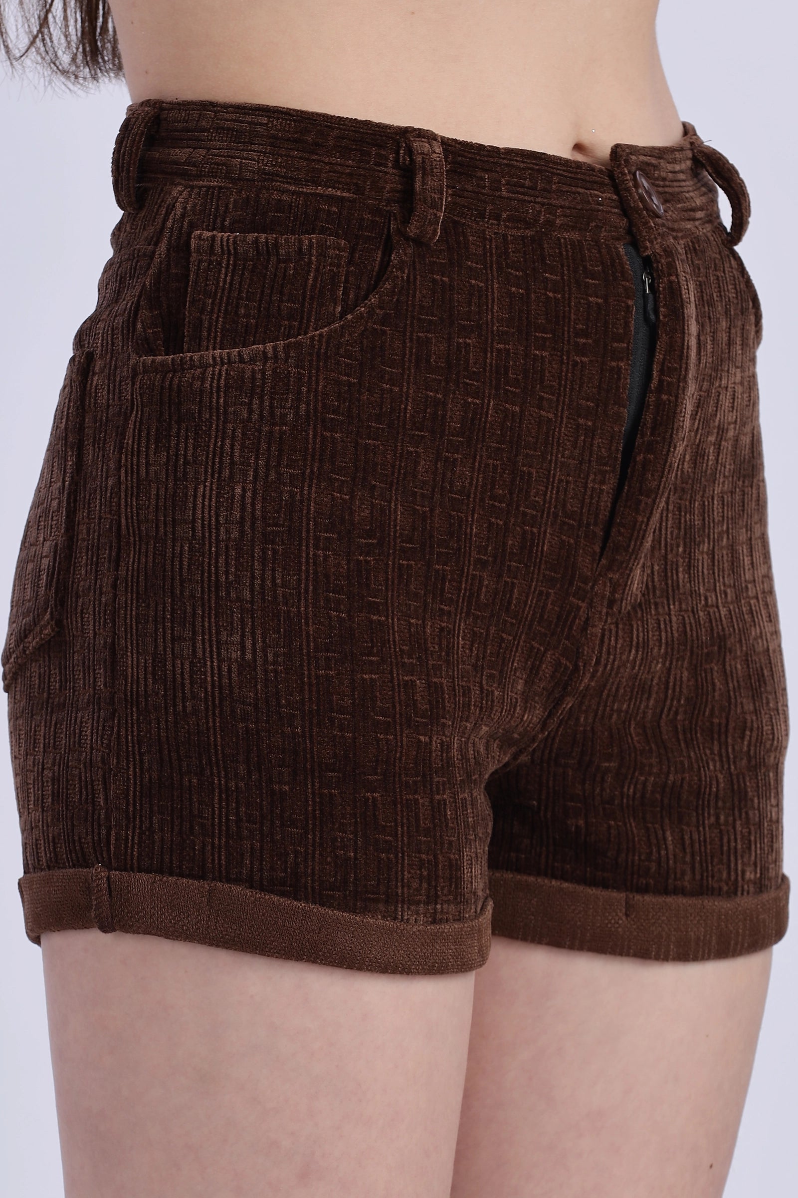 Corduroy High Waist Shorts