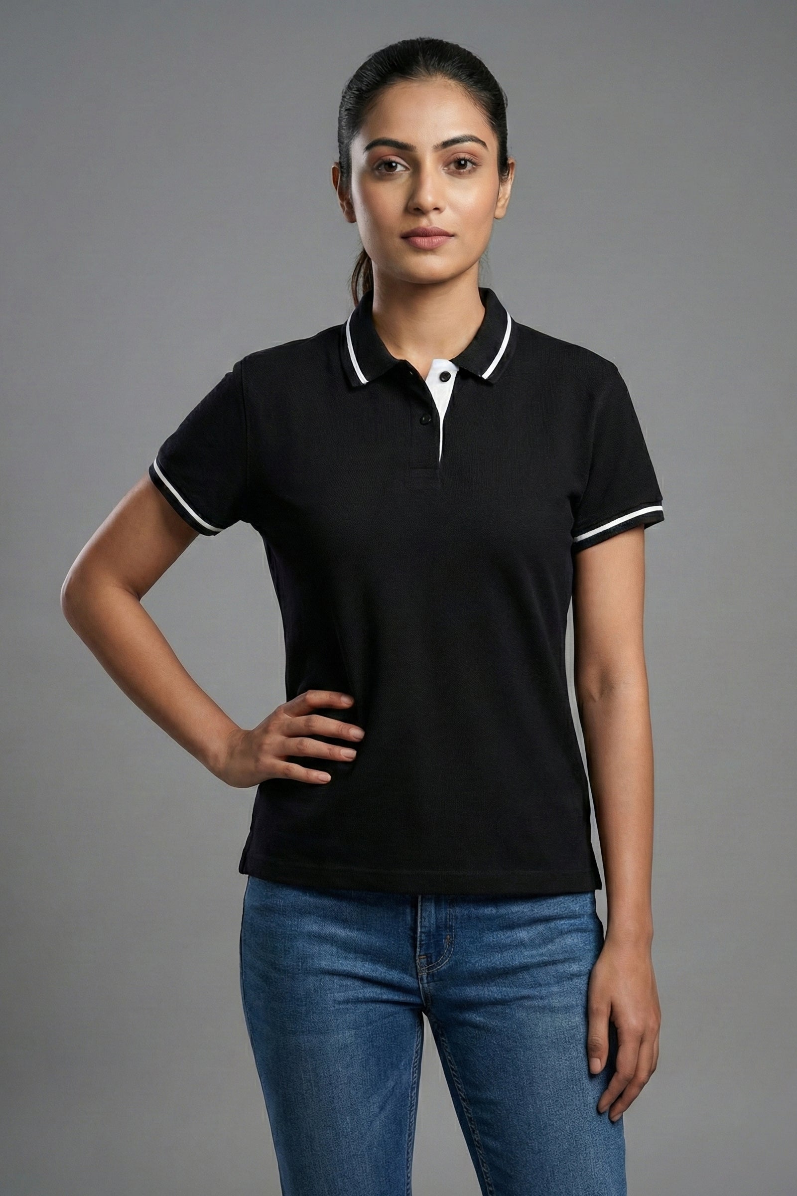 Classic Women’s Black Polo T-Shirt