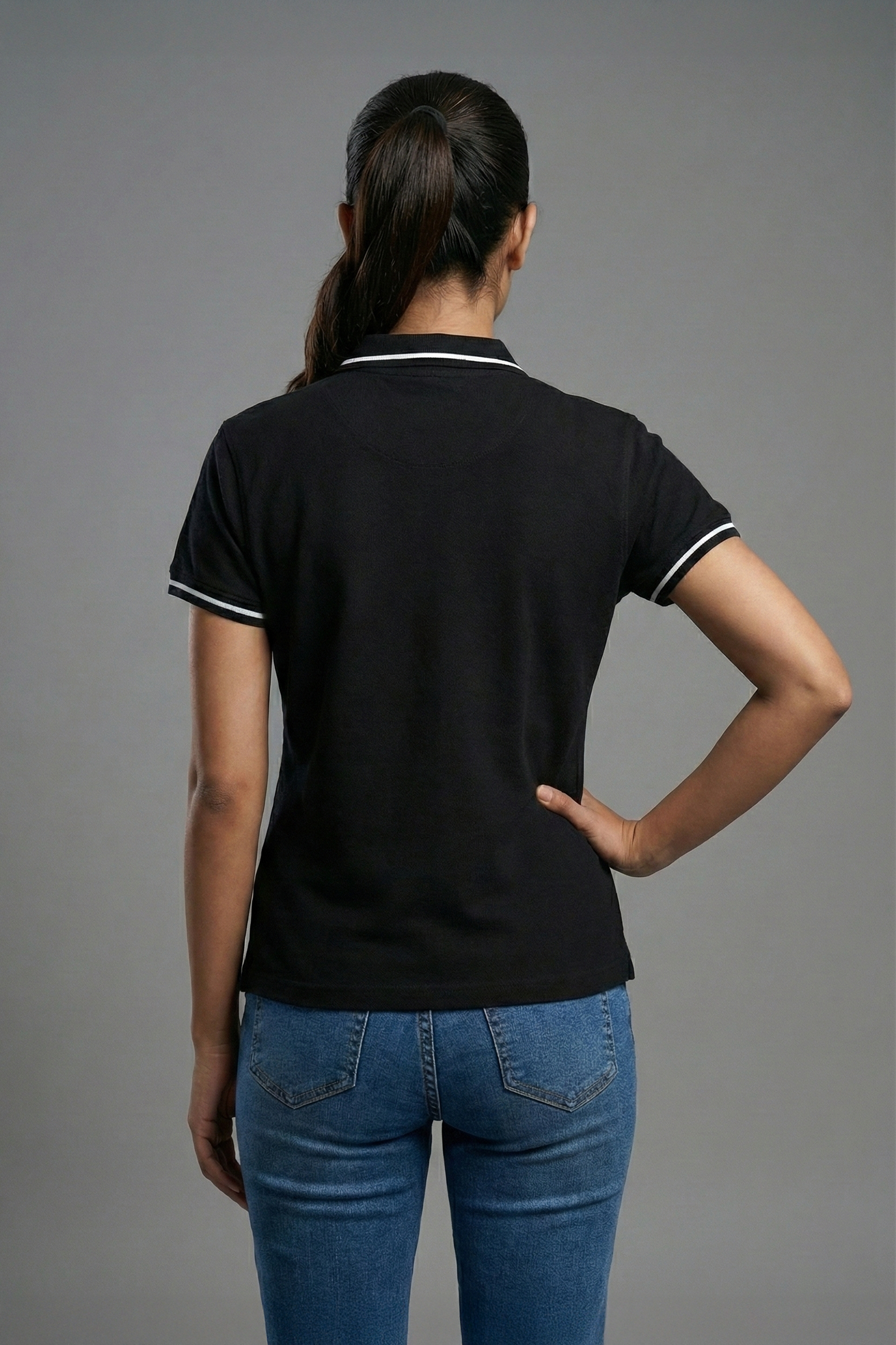 Classic Women’s Black Polo T-Shirt